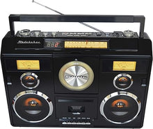 Load image into Gallery viewer, Studebaker Sound Station Portable Stereo Boombox with Bluetooth/CD/AM-FM Radio/Cassette Recorder (Black)
