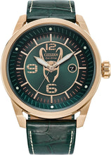 Load image into Gallery viewer, Citizen Eco-Drive Men's Marvel Villians Loki Rose Gold Stainless Steel Case Watch with Deep Green Crocodile Textured Leather Strap, 45mm (Model: AW1363-06W)
