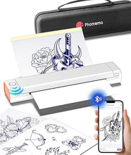 Load image into Gallery viewer, Phomemo Tattoo Stencil Printer, M08F Bluetooth Tattoo Printer for Tattoo Studios, Tattoo Artists, Portable Tattoo Transfer Printer Compatible with Phone &amp; PC, with Case &amp; Tattoo Transfer Paper
