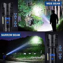 Load image into Gallery viewer, Rechargeable LED Flashlights High Lumens 2 Pack, 900000 Lumen Super Bright Flashlight with USB Cable, 7 Modes Powerful Flashlight Waterproof Flash Light for Home Emergencies Camping
