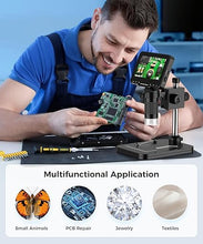 Load image into Gallery viewer, LCD Digital Microscope,4.3 Inch 1080P 10 Megapixels,10MP Camera Video Recorder with HD Screen,1-1000X Magnification Zoom Wireless USB Stereo Microscope Camera,
