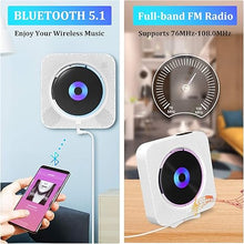 Load image into Gallery viewer, Portable CD Player with Bluetooth Wall Mountable CD Music Player Home Audio Boombox with Remote Control FM Radio Built-in HiFi Speakers MP3 Headphone Jack AUX Input Output
