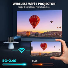 Load image into Gallery viewer, [Electric Focus] Mini Projector with WiFi and Bluetooth, Portable Projector Support 4K Movie Video Projection 350ANSI Phone Projector Home and Outdoor Cinema with HDMI Cable
