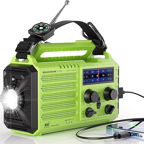 Mesqool Emergency Radio 5 Way Powered, 5000 Survival Radio Solar Hand Crank Portable NOAA/AM/FM/SW Weather Radio Battery Backup, Wind up Radio with Cell Phone Charger, Flashlight, SOS