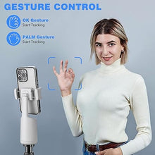 Load image into Gallery viewer, Auto Face Tracking Tripod, 360° Rotation Face Body Phone Camera Mount Smart Shooting Phone Tracking Holder with Remote,No App, Gesture Control,Smart Shooting Holder for Vlog, Streaming,Tiktok-White
