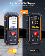 Load image into Gallery viewer, Dual Laser Measuring Tool, CIGMAN 393Ft Bilateral Laser Measurement Tool Color Backlit LCD Display, Rechargeable Laser Measure with 6 Units Ft/in/M, Angle Sensor, Multiple Measure Mode, Magnetic Back
