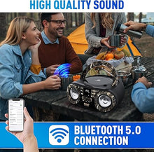 Load image into Gallery viewer, Pyle Portable CD Player Bluetooth Boombox Speaker-AM/FM Stereo Radio&amp;Audio Sound,Supports CD-R-RW/MP3/WMA,USB,AUX,Headphone,LED Display,AC/Battery Powered,Real Tree-Pyle PHCD59.5
