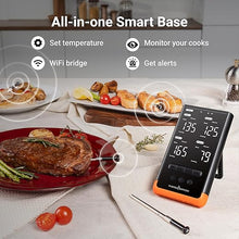 Load image into Gallery viewer, Wireless Bluetooth Smart Meat Thermometer: Standalone Base, WiFi Thermometer with Sub-1G, 6 Sensors NIST Certified Accuracy, 4 Probes, for Kitchen, BBQ, Grill, Oven, Smoker, Rotisserie
