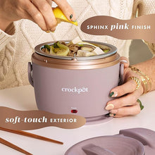 Load image into Gallery viewer, Crock-Pot 20-Ounce Electric Lunch Box, Portable Food Warmer, Blush Pink | Perfect for Travel, Car, On-the-Go | Spill-Free, Dishwasher-Safe
