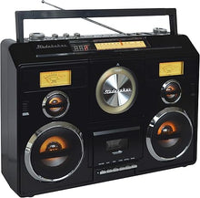 Load image into Gallery viewer, Studebaker Sound Station Portable Stereo Boombox with Bluetooth/CD/AM-FM Radio/Cassette Recorder (Black)
