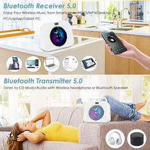 Load image into Gallery viewer, Gueray CD Players for Home Desktop CD Radio Player Speakers Portable CD Player with Bluetooth Timer Display Desktop Audio Boombox Support Sleep Music &amp; Timer USB AUX TF Card Playback
