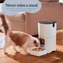 Load image into Gallery viewer, Smart Automatic Cat Feeder - 6-L Reliable Automatic Cat Food Dispenser with Display LCD Screen for Easy Set Up -Portion Control Automatic Dog Feeder - Desiccant Bag Keeps Dry Food Fresh-Voice Recorder
