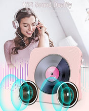 Load image into Gallery viewer, Greadio CD Player Portable with Bluetooth 5.0, HiFi Sound Speaker, CD Music Player with Remote Control, Dust Cover, FM Radio, LED Screen, Support AUX/USB, Headphone Jack for Home, Kids, Kpop, Gift
