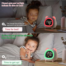 Load image into Gallery viewer, Kids Alarm Clocks for Girls, Clock for Kids with Sleep Training Auto Off Timer 10 Modes Night Light Dual Alarm Warm Color Screen, Cute Pink Clock Gifts for Kids
