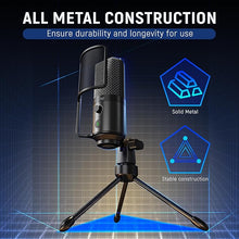 Load image into Gallery viewer, FIFINE Podcast Recording Microphone, PC USB Condenser Microphone for Streaming Vocal Music, Computer Desktop Microphone with Mute Button for Windows/Mac OS-K669PRO1

