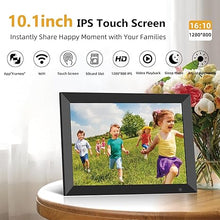 Load image into Gallery viewer, Frameo WiFi Digital Picture Frame, 10.1 inch Smart Digital Photo Frame 1280x800 IPS LCD Touch Screen, auto-Rotate, Built-in 16GB Storage, Share Photos or Videos Instantly via Frameo APP from Anywhere
