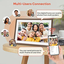 Load image into Gallery viewer, Frameo 10.1" WiFi Digital Picture Frame, Smart Cloud Electronic Photo Frame with 32GB Memory 1280x800 HD IPS Touch Screen Slideshow Auto-Rotate Wall Mounted, Share Photos/Videos from Phone Remotely
