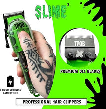 Load image into Gallery viewer, TPOB Slime 2 Barber Hair Clippers for Men 6800 RPM with Matte Green Case and X Fade Blade
