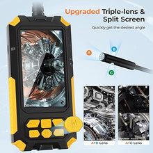 Load image into Gallery viewer, [Triple-Lens]Borescope, 1080P Endoscope Camera with Light - IP68 Sewer Inspection Camera with 32GB Card, 4.5&quot; Flexible Camera Snake 32.8FT Semi-Rigid Cable, Mens Gifts for Christmas, Cool Gadget Tool
