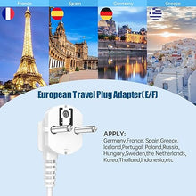 Load image into Gallery viewer, European Travel Plug Adapter with 4FT Extension Cord, (Not for UK) US to European International Plug Adapter Travel Essentials France Germany Greece
