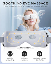 Load image into Gallery viewer, Premium Eye Massager with Heat &amp; Cooling Gel Mask - Heated Eye Massager for Migraine w Bluetooth &amp; White Noise - Massaging Eye Mask for Tension &amp; Stress Relief - Christmas Birthday Gift
