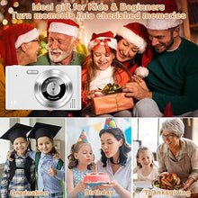 Load image into Gallery viewer, Digital Camera, UHD 4K Kids Camera, 48MP Point and Shoot Digital Cameras 16X Digital Zoom Anti Shake, Compact Portable Small Gift Camera for Kids Boys Girls Students, White
