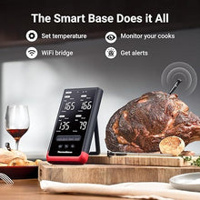 Load image into Gallery viewer, 4-Probe Wireless Bluetooth Smart Meat Thermometer: Standalone Base, WiFi Unlimited Range, 6 Sensors with NIST Certified Accuracy, for Kitchen, BBQ, Grill, Oven, Smoker, Rotisserie
