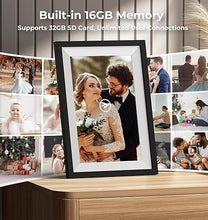 Load image into Gallery viewer, FRAMEO Digital Picture Frame Wi-Fi 10.1inch Smart Digital Photo Frame,Electronic Digital Picture Frames Load from Phone,1280x800 HD IPS Touch Screen-Slideshow/Wall Mount/Rotating-via Free Frameo APP
