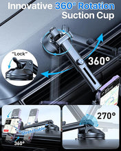 Load image into Gallery viewer, YRU [2024 Upgrade 80LBS Strong Suction] Car Phone Holder Mount,[Bumpy Road Stable] Dashboard Cell Phone Holder for Car Air Vent Windshield Phone Stand for iPhone 15 14 13 Pro Max Samsung Truck (Blue)
