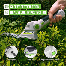 Load image into Gallery viewer, PHALANX Cordless Grass Shears 2-in-1 Handheld Hedge Trimmer,7.2V Electric Grass Trimmer Turnable Handle, Rechargeable Lithium-Ion Battery and Charger Included for Lawn/Garden
