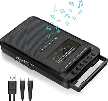 Load image into Gallery viewer, Gracioso Cassette Player Converter, Portable Cassette to MP3 Music via U Disk/SD Card or PC, Record to Cassettes/USB/SD Card via Mic,Cassette Tape Player with Headphone Jack,Retractable Handle
