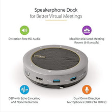 Load image into Gallery viewer, StarTech.com USB-C Speakerphone Docking Station, Mini Portable Conference Speaker and Audio Dock, USB-C to VGA/4K HDMI, 2X USB-A Hub, Mic/Speaker, Teams/Zoom/Softphone Speakerphone (DKTBRSPMPD)
