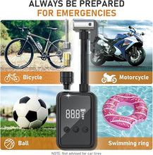 Load image into Gallery viewer, Bike Pump Portable Air Compressor, 130 PSI Mini Bike Tire Pump with Gauge, Bicycle Inflator Pump Fits Presta &amp; Schrader Valve, Electric Pump Auto Shut-Off, Small Air Pump Ball Motorcycle
