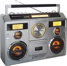 Load image into Gallery viewer, Studebaker Sound Station Portable Stereo Boombox with Bluetooth/CD/AM-FM Radio/Cassette Recorder (Silver)
