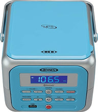 Load image into Gallery viewer, Jensen CD-660 Portable Stereo CD Player Boombox with Bluetooth | FM Radio | USB | Aux-in Headphone Jack | CD-R/RW MP3 Playback | (Sky Blue)
