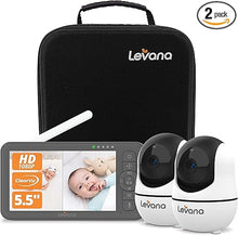 Load image into Gallery viewer, Levana Nala Video Baby Monitor No WiFi, 2X 1080P PTZ Cameras, 5.5”1080P Monitor, Night Vision, 1000ft Range, 5000mAH Battery, Carrying Case, 2 Year Warranty
