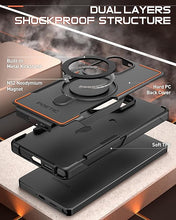 Load image into Gallery viewer, Poetic Neon MagPro Case for Samsung Galaxy S25 Ultra 5G, [Magnetic Ring Stand] Dual Layer Rugged Slim Shockproof Protective Cover, Black/Orange
