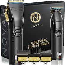 Load image into Gallery viewer, Novah® Professional Hair Clippers for Men, Professional Barber Clippers and Trimmer Set, Mens Cordless Hair Clippers for Barbers Haircut Fading Kit Fade - Gold
