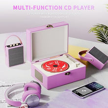 Load image into Gallery viewer, Time Music Box CD Player with Speakers; Bluetooth Transmitter; Festival Gift; BGM Player for Home Decor (Purple)
