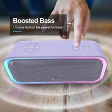 Load image into Gallery viewer, DOSS SoundBox Pro Bluetooth Speaker with 20W Stereo Sound, Active Extra Bass, IPX6 Waterproof, Bluetooth 5.0, TWS Pairing, Multi-Colors Lights, 20H Playtime, Portable Speaker for Outdoor-Purple
