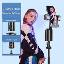 Load image into Gallery viewer, MQOUNY Auto Face Tracking Phone Holder, 360° Rotation Face Body Phone Tripod Smart Shooting Camera Mount with Rechargeable Remote and Light for Live Vlog Streaming Video, Rechargeable
