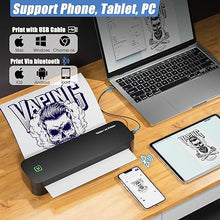 Load image into Gallery viewer, BIOMASER Tattoo Printer Wireless Tattoo Stencil Printer for Tattooing- Bluetooth Tattoo Transfer Stencil Machine Thermal Printer Copier with 20pcs Transfer Paper 1 Roller Thermal Paper
