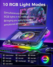 Load image into Gallery viewer, AICHESON Gaming Laptop Cooling Pad with Full RGB Lights, Powerful Cooler Fan Stand for 15-19 inch Gamer Heavy Duty Laptops and PC Computers
