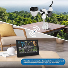 Load image into Gallery viewer, Weather Station Wireless 7-in-1 Weather Station with Rain Gauge Outdoor Indoor Outdoor Thermometer, Accurate Forecasting, Air Pressure, Humidity, Wind Gauge, Moon Phase and Alarm Clock.
