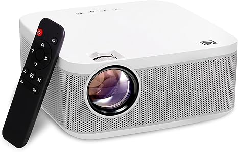 KODAK FLIK X10 Full HD Multimedia Projector | Mini Portable Compact Home Theater System with Remote Control, Native 1080p Video Projection & HDMI Cable | Watch Movies from iPhone, Laptop, Roku & More