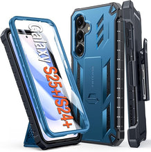 Load image into Gallery viewer, FNTCASE for Samsung Galaxy S25-Plus Case: Military Grade Rugged Cell Phone Cover with Kickstand &amp; Holster | Shockproof TPU Protection Bumper Matte Textured Design for Samsung S24 Plus Cases (Blue)
