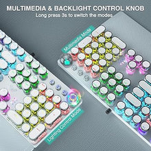 Load image into Gallery viewer, AULA F2088 Typewriter Style Mechanical Gaming Keyboard,Rainbow LED Backlit,Removable Wrist Rest,Media Control Knob,Retro Punk Round Keycaps,USB Wired Computer Keyboard,White
