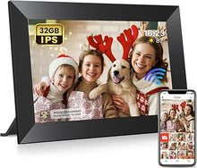 Load image into Gallery viewer, Frameo 10.1 Inch WiFi Digital Picture Frame with 32GB Memory, 1280 x 800 IPS Touch Screen Smart Electronic Photo Frame, Wall Mountable, Auto-Rotate, Share Photos/Videos Via Frameo App from Anywhere
