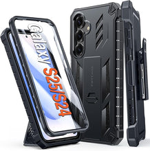 Load image into Gallery viewer, FNTCASE for Samsung Galaxy S25 Case: Military Grade Rugged Cell Phone Cover with Kickstand &amp; Holster | Shockproof TPU Protection Bumper Matte Textured Design for Galaxy S24 Cases 6.2 inch - Black
