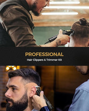 Load image into Gallery viewer, GLAKER Hair Clippers for Men Professional, Cordless Clippers for Hair Cutting, Mens Hair Clippers and Trimmer Kit for Barber with LED Display 15 Guide Combs
